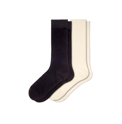 Shop Stems Marbled Wool Crew Socks Two Pack In Black,ivory