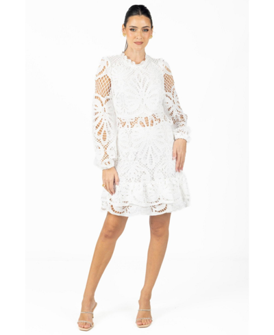 Shop Akalia Miranda Lace Mini Dress In White