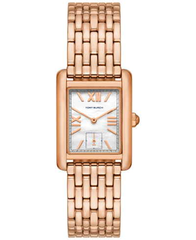 Shop Tory Burch Women's The Eleanor Rose Gold-tone Stainless Steel Bracelet Watch 25mm