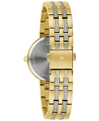 Shop Bulova Women's Classic Crystal Gold-tone Stainless Steel Bracelet Watch 30mm Gift Set