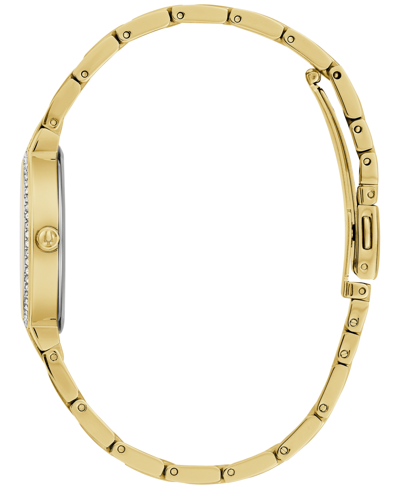 Bulova Women's Classic Crystal Gold-tone Stainless Steel Bracelet Watch 30mm Gift Set In Gold-tone