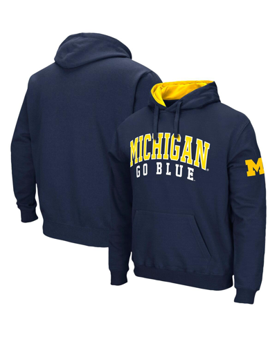 Colosseum Navy Michigan Wolverines Double Arch Pullover Hoodie In Navy