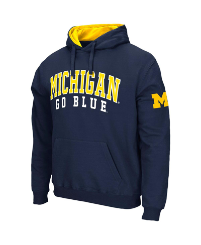 Colosseum Navy Michigan Wolverines Double Arch Pullover Hoodie In Navy