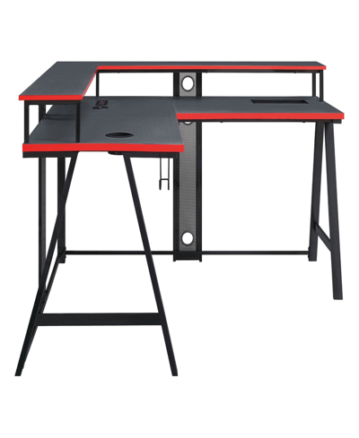 Shop Osp Home Furnishings Office Star 36" Metal Disruptor L-shape Gaming Desk In Black