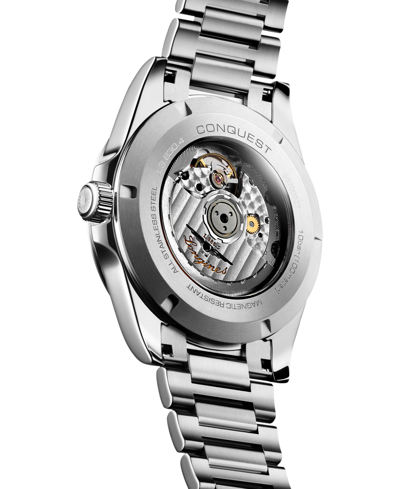 Longines Men's Swiss Automatic Conquest Stainless Steel Bracelet Watch 41mm In Silver