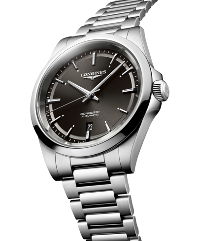 Longines Men's Swiss Automatic Conquest Stainless Steel Bracelet Watch 41mm In Silver