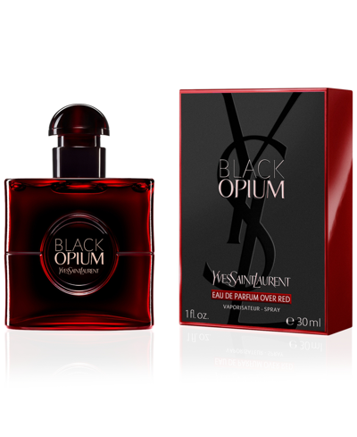 Shop Saint Laurent Black Opium Eau De Parfum Over Red, 1 Oz. In No Color