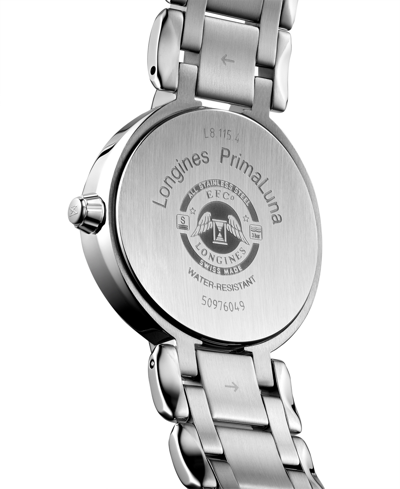Longines Women's Swiss Automatic Diamond (1/20 Ct. T.w.) Stainless Steel Bracelet Watch 30mm In No Color