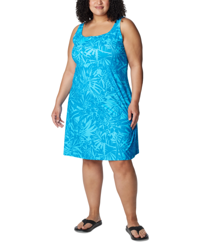Shop Columbia Pfg Plus Size Active Printed Freezer Iii Dress In Sorbet,bloomdy