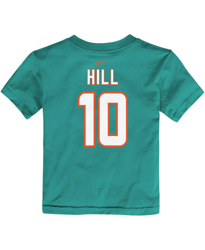 Nike Toddler Boys And Girls  Tyreek Hill Aqua Miami Dolphins Player Name And Number T-shirt In Aqua