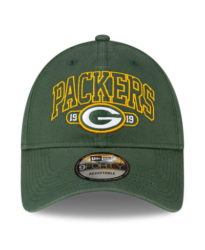 Shop New Era Men's  Green Green Bay Packers Outline 9forty Snapback Hat