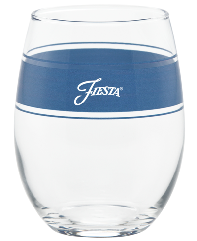Fiesta Bright Frame 15 Ounce Stemless Wine Glass, Set Of 4 In Lapis,scarlet,daffodil And Lemongrass