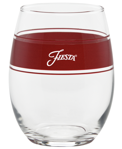 Fiesta Bright Frame 15 Ounce Stemless Wine Glass, Set Of 4 In Lapis,scarlet,daffodil And Lemongrass