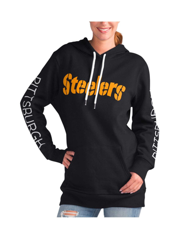 G-iii 4her By Carl Banks Women's  Black Pittsburgh Steelers Extra Inning Pullover Hoodie In Black