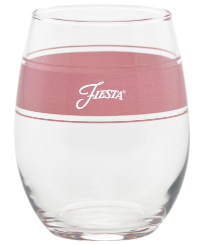 Fiesta Coastal Blues Frame 15-ounce Stemless Wine Glass Set Of 4 In Jade,turquoise,lemongrass And Peony
