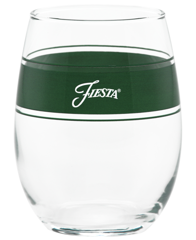 Shop Fiesta Tropical Frame 15 Ounce Stemless Wine Glass, Set Of 4 In Jade,turquoise,lemongrass And Peony