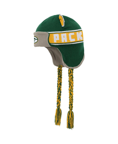 Outerstuff Little Boys And Girls Green Green Bay Packers Wordmark Ears Trooper Knit Hat In Green