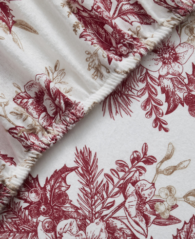 Tahari Home Toile 100% Cotton Flannel 4-pc. Sheet Set, Full In Red