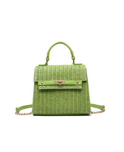 Like Dreams Neo Straw Crossbody In Green