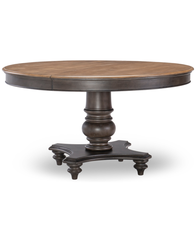 Shop Macy's Mandeville Round Dining Table In Brown