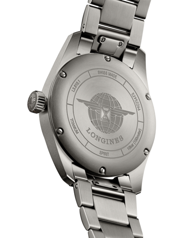 Shop Longines Unisex Swiss Automatic Chronometer Spirit Titanium Bracelet Watch 40mm In Anthracite
