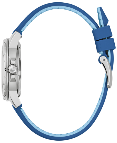 Shop Bulova Women's Automatic Marine Star Blue Silicone Strap Watch 35mm