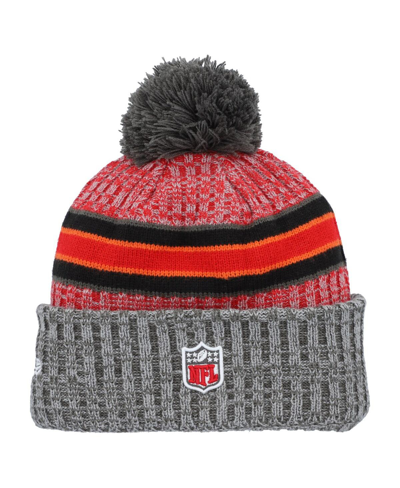 New Era Gray Tampa Bay Buccaneers 2023 Sideline Sport Cuffed Pom Knit Hat In Gray