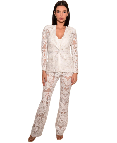 Shop Akalia Heidi Lace Floral Pant White Timeless Elegance