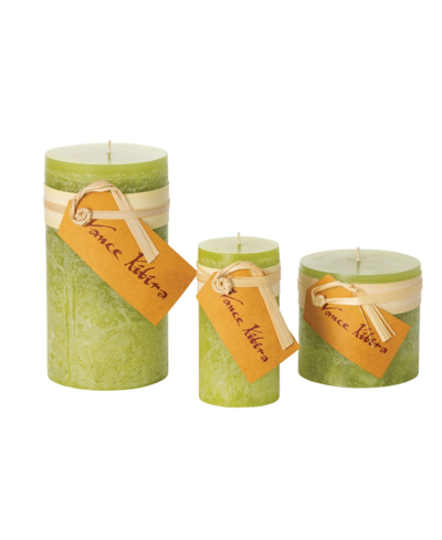 Shop Vance Kitira Timber Pillar Candles, Set Of 3 In Green Grape