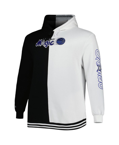 Mitchell & Ness Men's  Black, White Orlando Magic Hardwood Classics Split Pullover Hoodie In Black,white