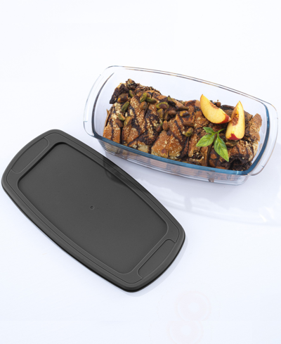 JOYJOLT GLASS SET OF 3 LOAF PANS WITH LIDS 