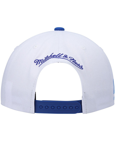 Mitchell & Ness Men's  White And Royal Los Angeles Lakers Hardwood Classics Snapback Hat In White,royal