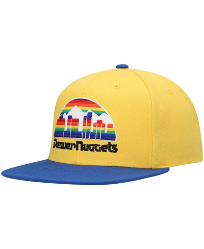 Mitchell & Ness Men's  Gold And Royal Denver Nuggets Hardwood Classics Snapback Hat In Gold,royal