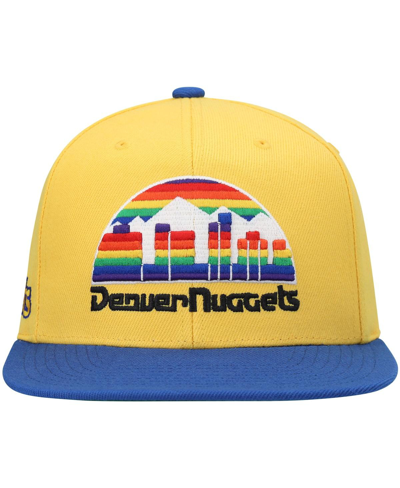 Mitchell & Ness Men's  Gold And Royal Denver Nuggets Hardwood Classics Snapback Hat In Gold,royal