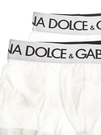 Shop Dolce & Gabbana Two-pack Cotton Jersey Boxers In White