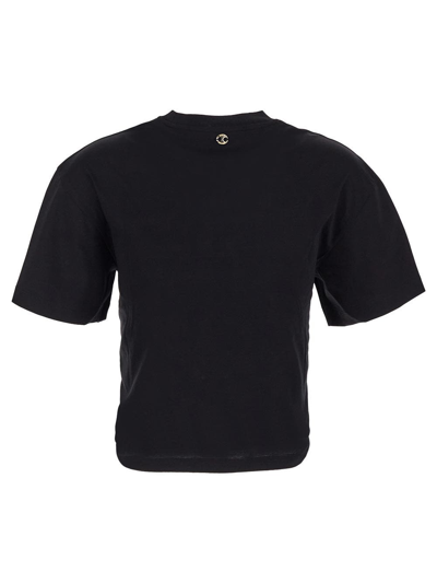 Shop Rabanne Cotton Cropped T-shirt In Black