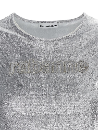 Shop Rabanne Logo Top In Metallic