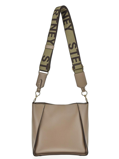 Shop Stella Mccartney Logo Shoulder Bag In Grey