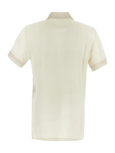 Shop Tom Ford Viscose Polo In Ivory