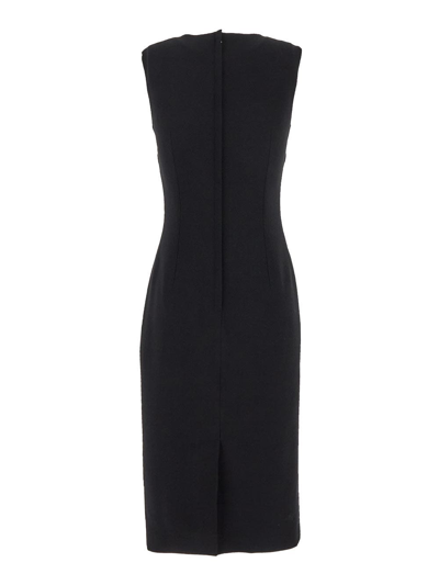 Shop Dolce & Gabbana Wool Sleeveless Dress In Black