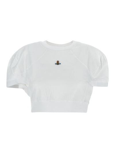 Shop Vivienne Westwood Logo T-shirt In White