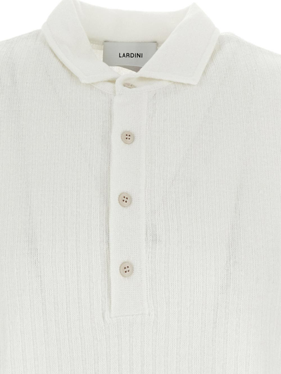 Shop Lardini Ribbed Polo In White