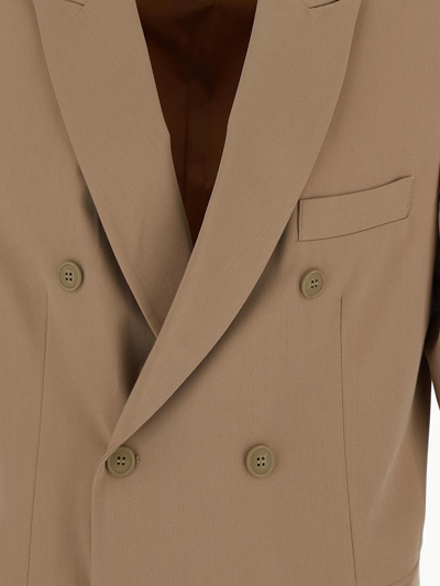 Shop Family First Double-breasted Jacket In Beige