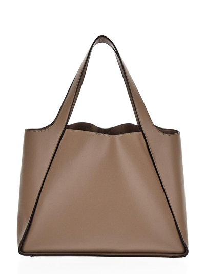 Shop Stella Mccartney Logo Tote Bag In Grey