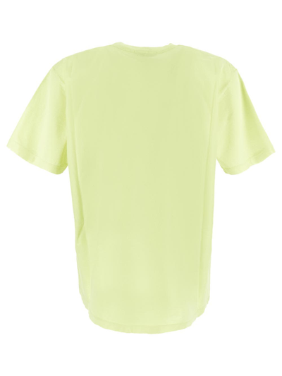 Shop Stone Island Logo T-shirt In Yellow