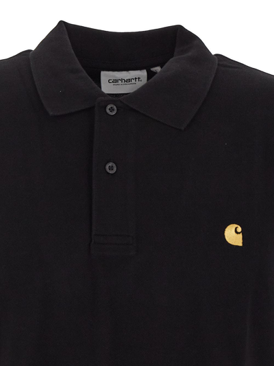 Shop Carhartt Cotton Polo In Black