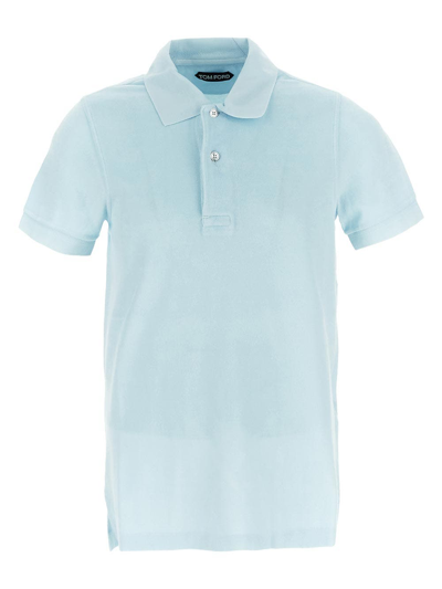 Shop Tom Ford Cotton Polo In Blue