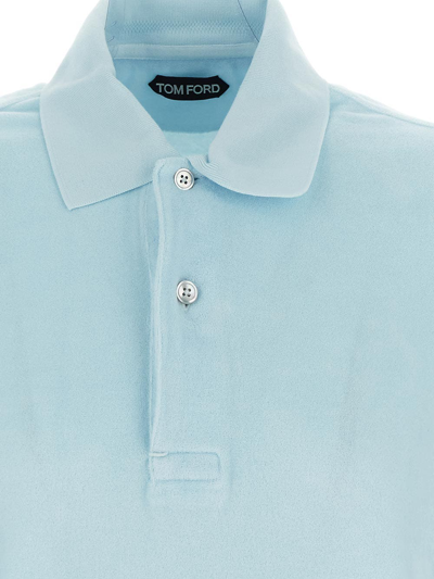 Shop Tom Ford Cotton Polo In Blue
