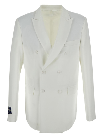Shop Family First Double-breasted Jacket In White