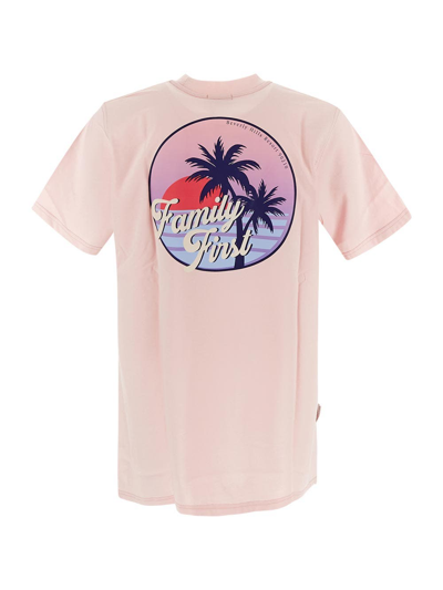 Shop Family First Cotton T-shirt In Pink